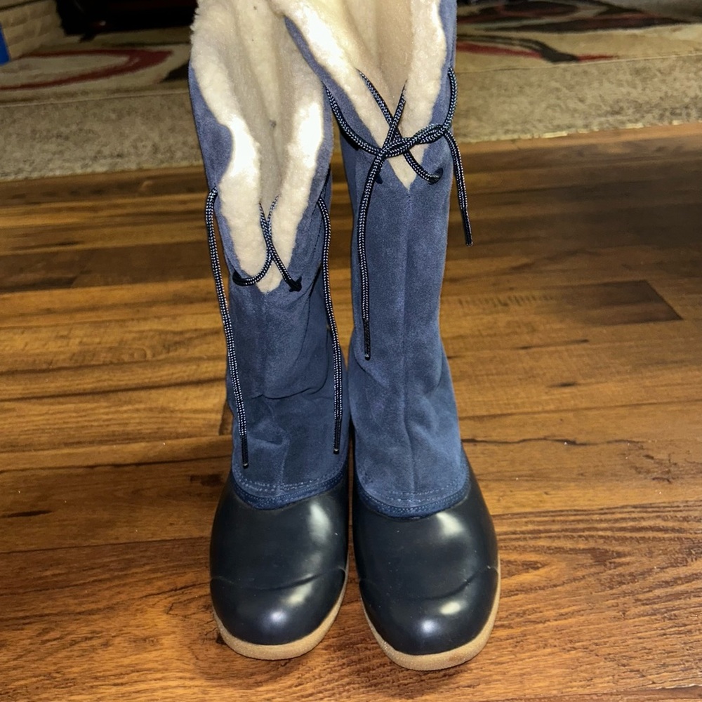 Eddie Bauer • Women • Knee High • Suede • Winter • Blue • Sz 7 • Faux Fur •Boots - Picture 1 of 10